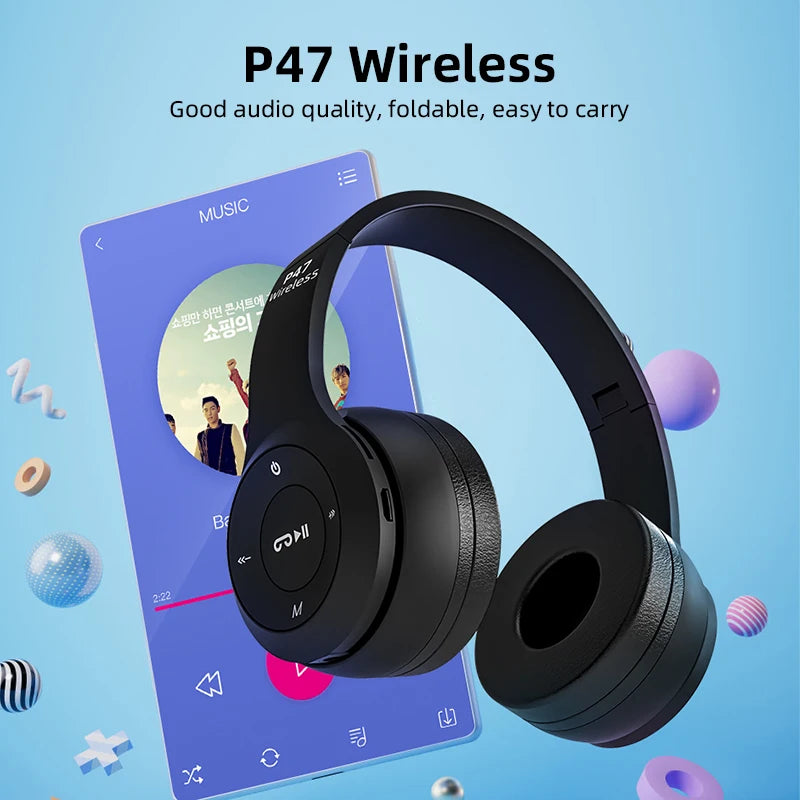 Stereo P47 Headset 5.0 Bluetooth Headset Folding P Series Wireless Sports Game Headset